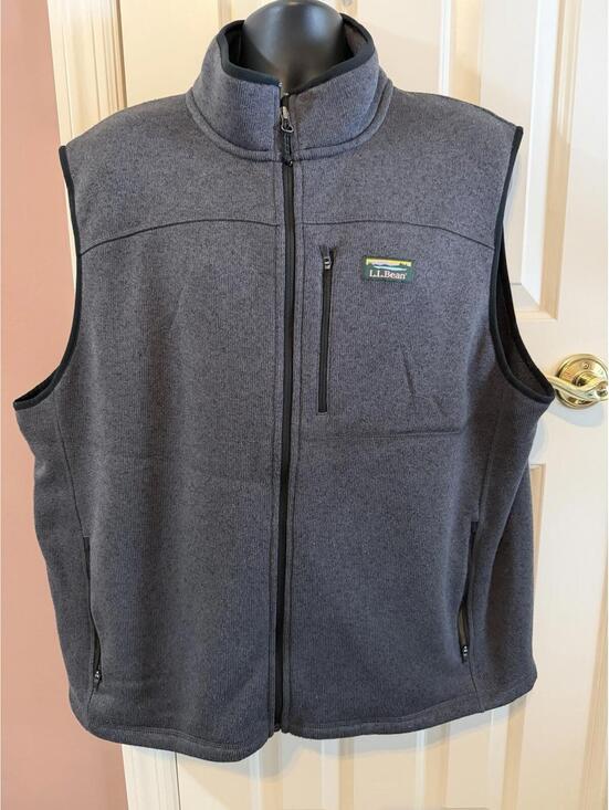 L.L. Bean Other - LL Bean Full Zip Sweater Vest Mens XXL Dark Gray Slightly Fitted Grandpa Dad